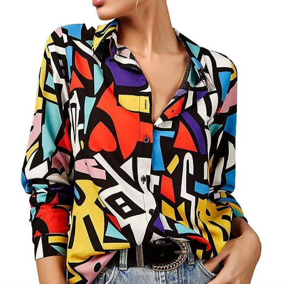 Tops - Fashion and colorful long sleeve shirt